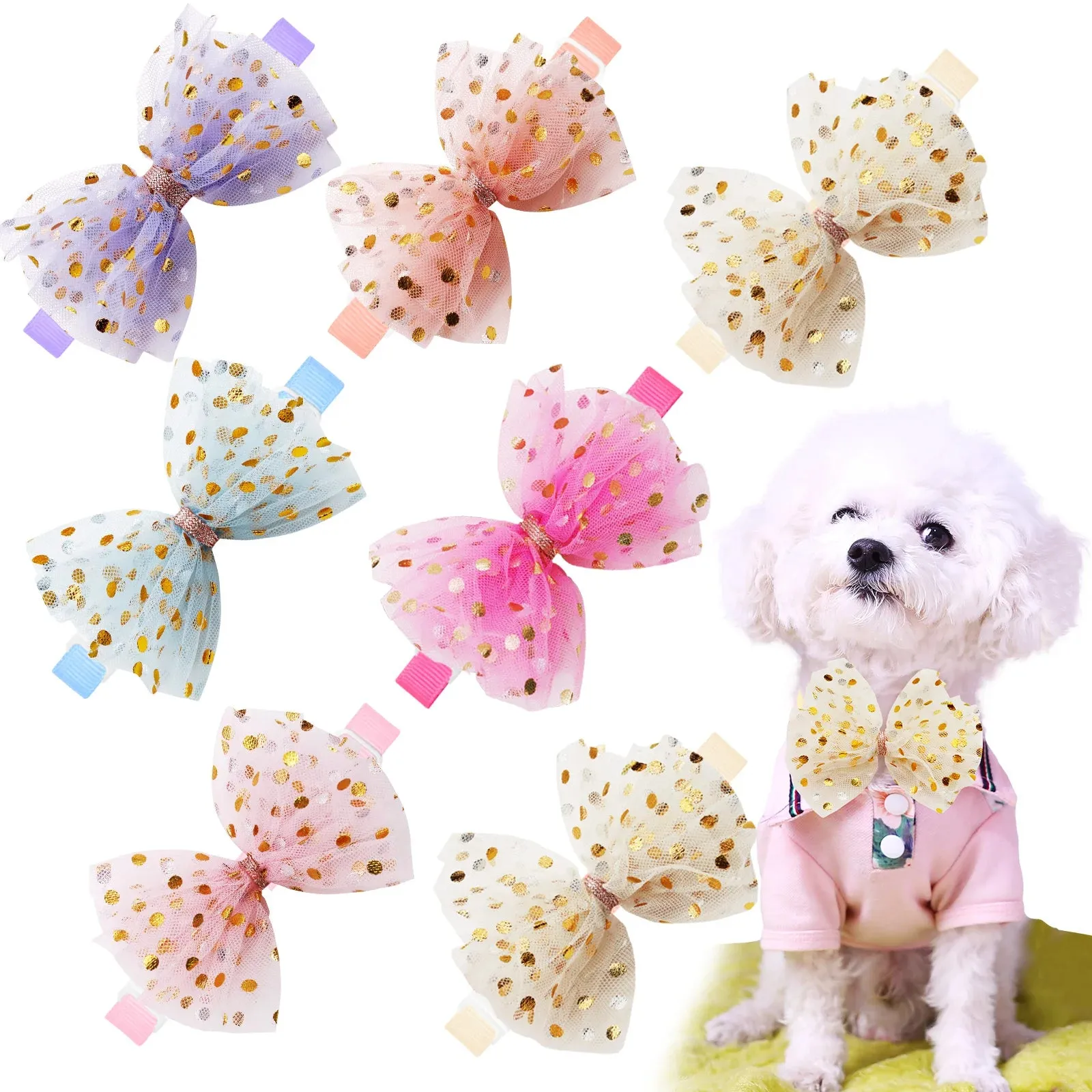 10pcs Dogs and Cats Lace Bowties