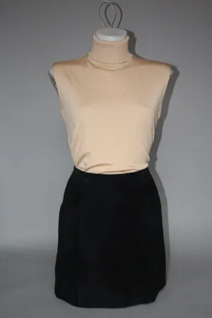 70s Nude Sleeveless Turtleneck - M