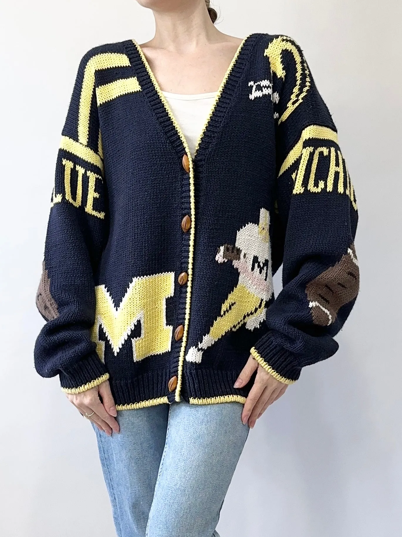 80s Michigan Wolverines Football Cardigan (L)