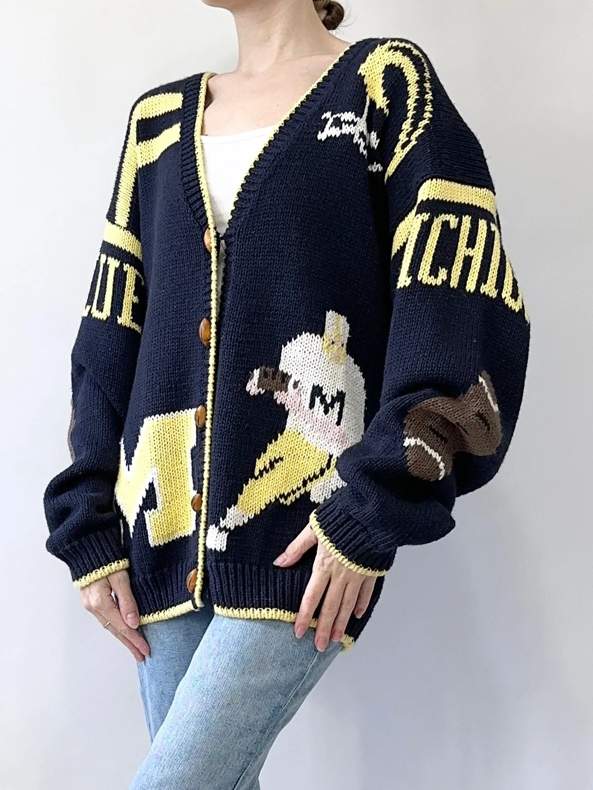 80s Michigan Wolverines Football Cardigan (L)