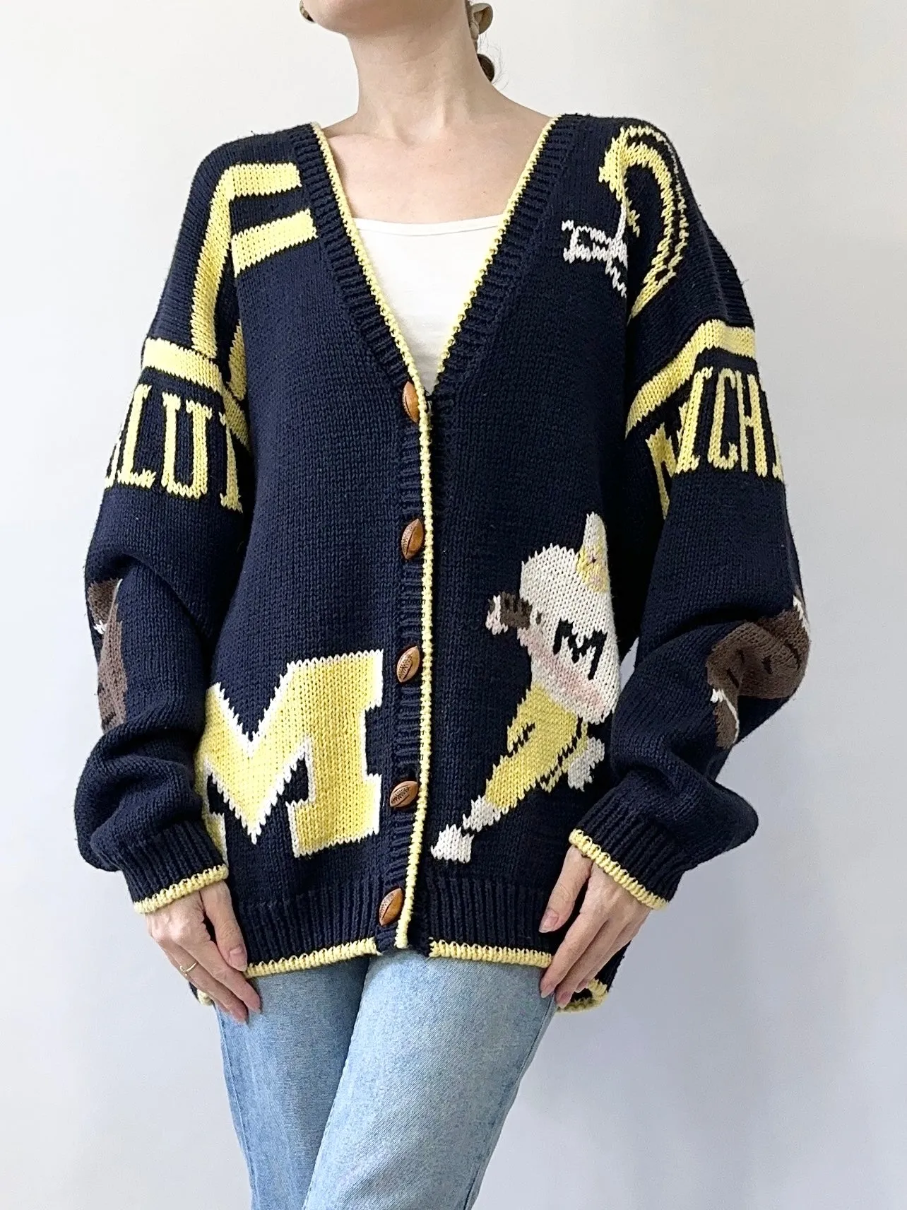 80s Michigan Wolverines Football Cardigan (L)