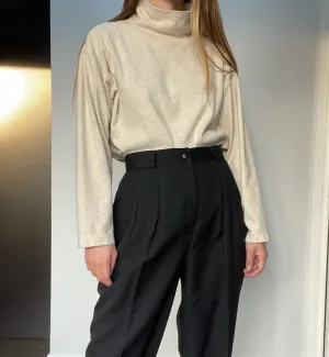 90s Beige Cotton Turtleneck - XL