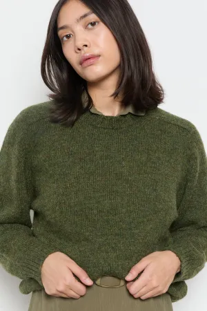 90s Olive Wool Lands End Crew Sweater L