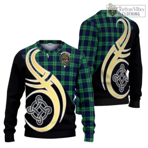 Abercrombie Tartan Ugly Sweater with Family Crest and Celtic Symbol Style