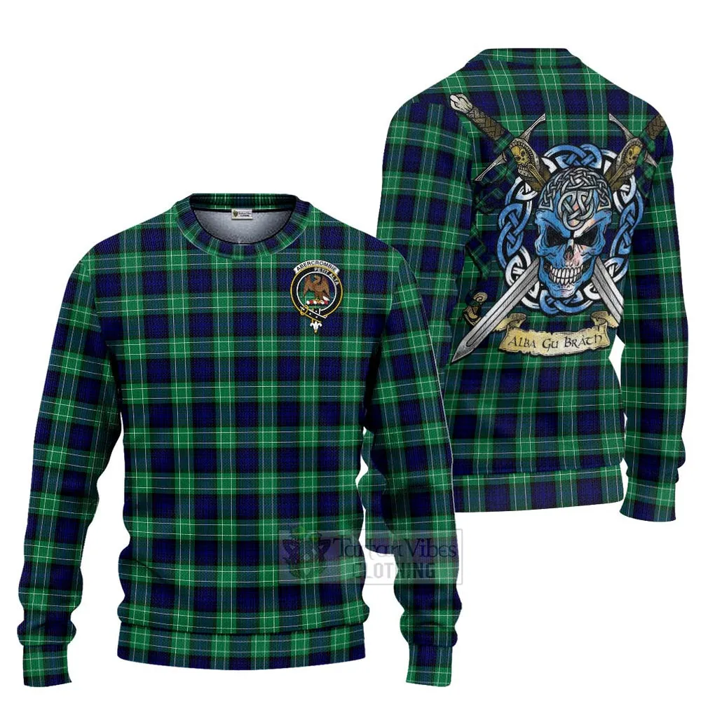 Abercrombie Tartan Ugly Sweater with Family Crest Celtic Skull Style