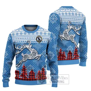 Abernethy Clan Christmas Ugly Sweater with Tartan and Celtic Reindeer Style