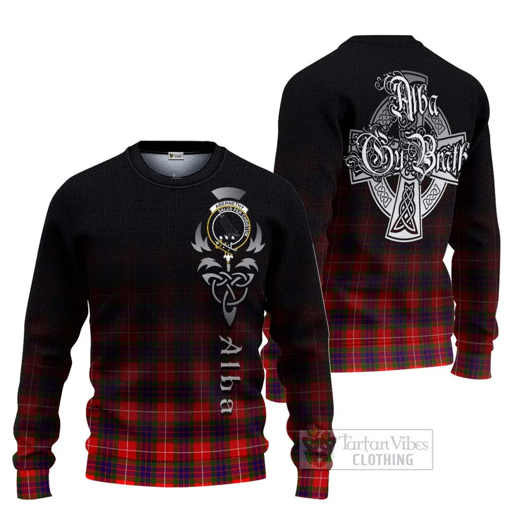 Abernethy Tartan Ugly Sweater Featuring Alba Gu Brath Family Crest Celtic Inspired