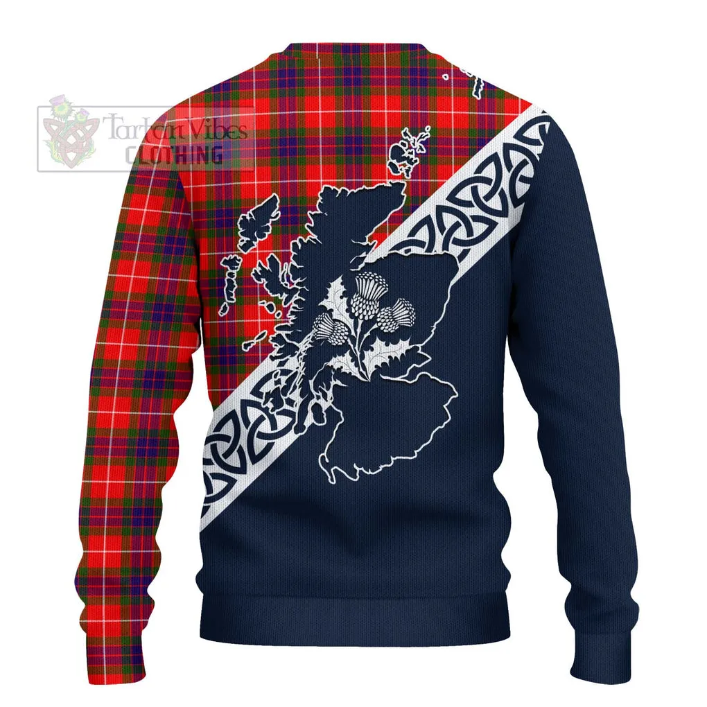 Abernethy Tartan Ugly Sweater Featuring Thistle and Scotland Map