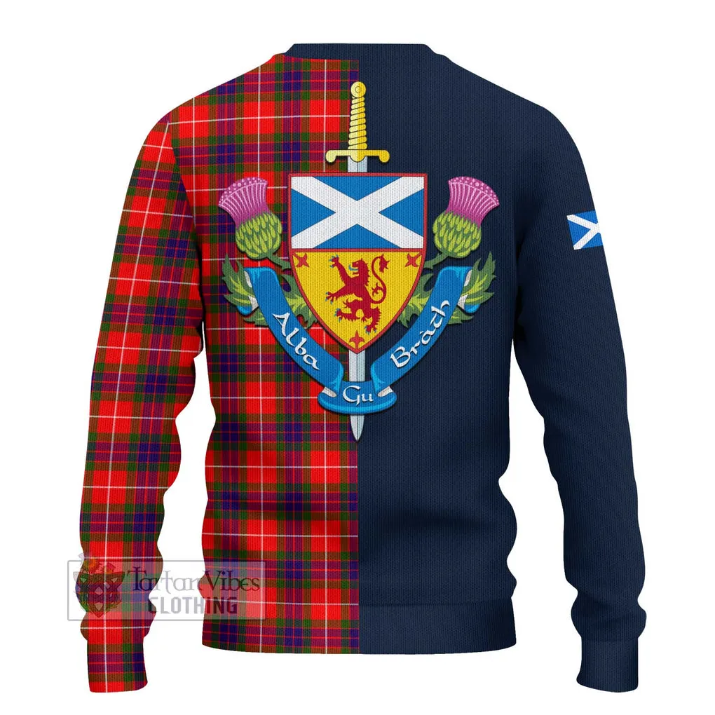 Abernethy Tartan Ugly Sweater with Scottish Lion Royal Arm Half Style