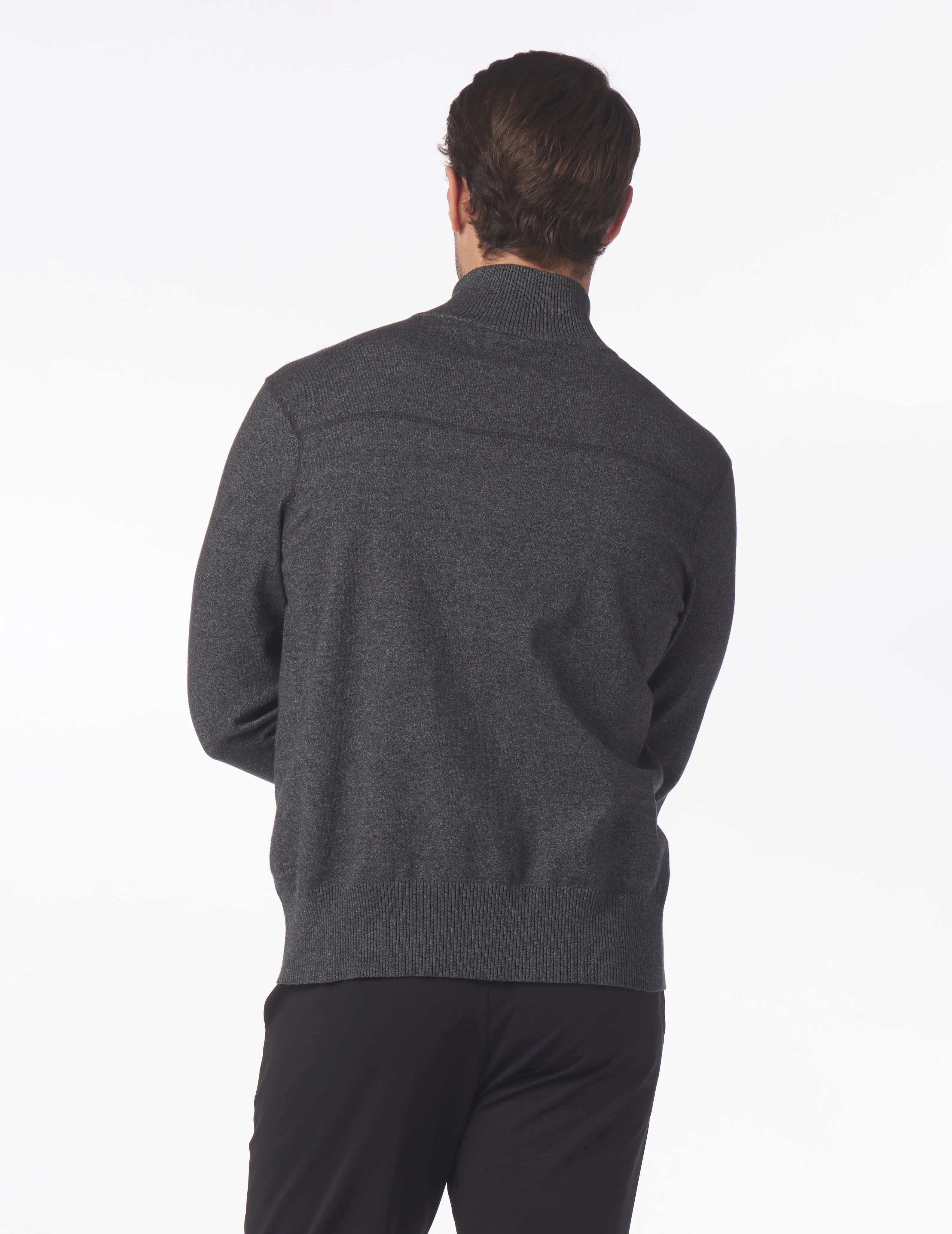 Ace 1/4 Zip: Black Heather