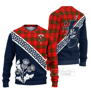 Adair Tartan Ugly Sweater Featuring Thistle and Scotland Map