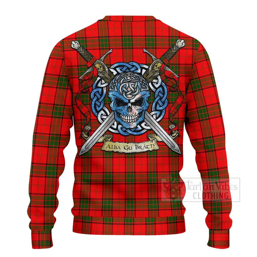 Adair Tartan Ugly Sweater with Family Crest Celtic Skull Style