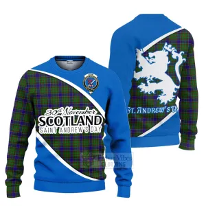 Adam Family Crest Tartan Ugly Sweater Celebrate Saint Andrew's Day in Style