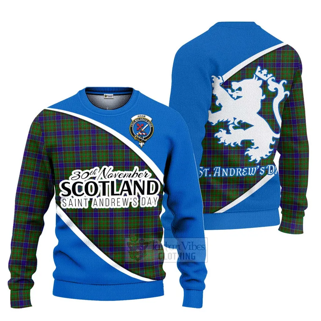 Adam Family Crest Tartan Ugly Sweater Celebrate Saint Andrew's Day in Style