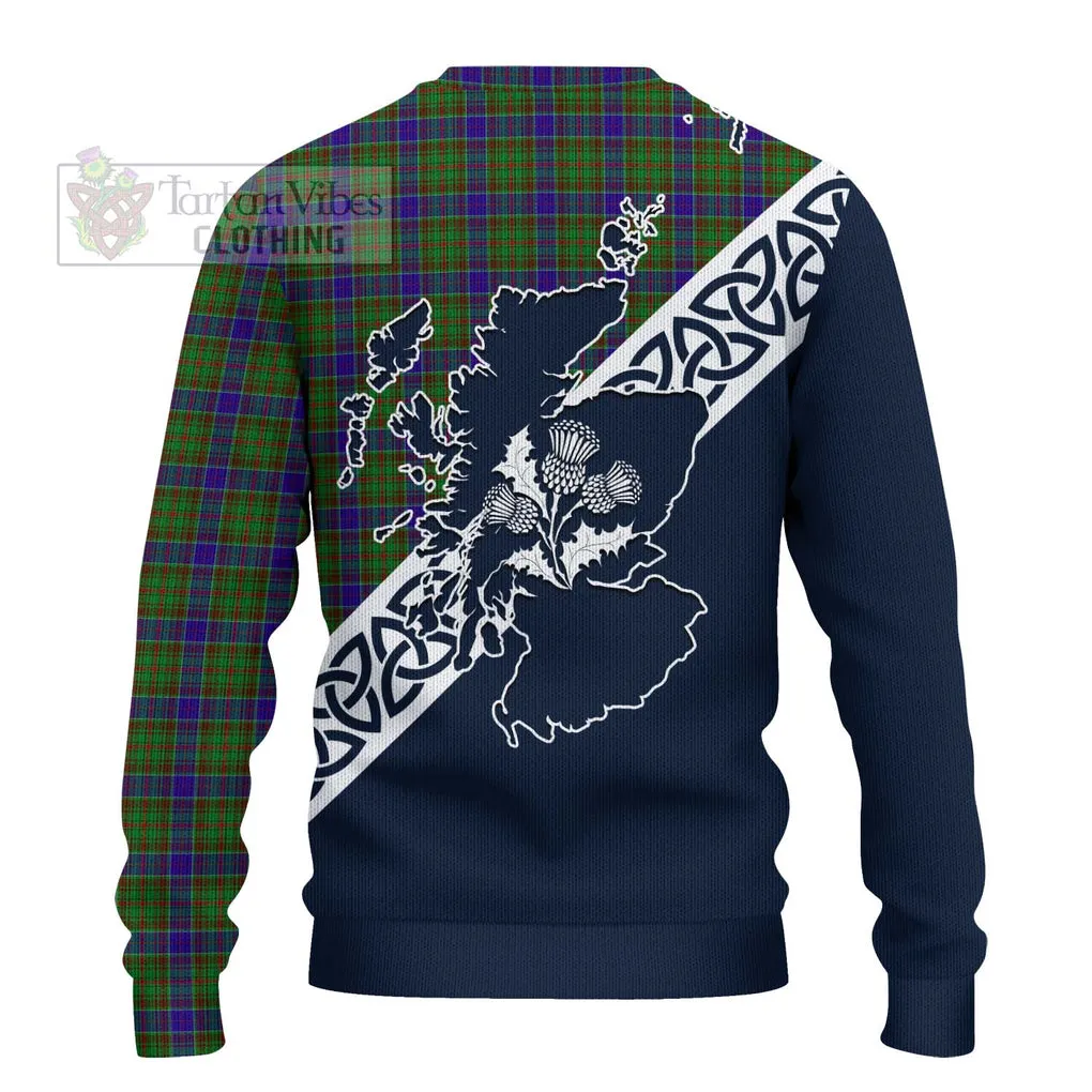 Adam Tartan Ugly Sweater Featuring Thistle and Scotland Map