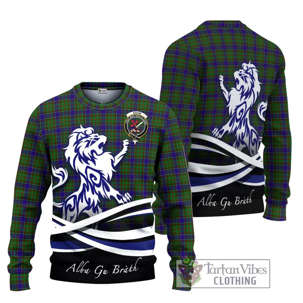 Adam Tartan Ugly Sweater with Alba Gu Brath Regal Lion Emblem