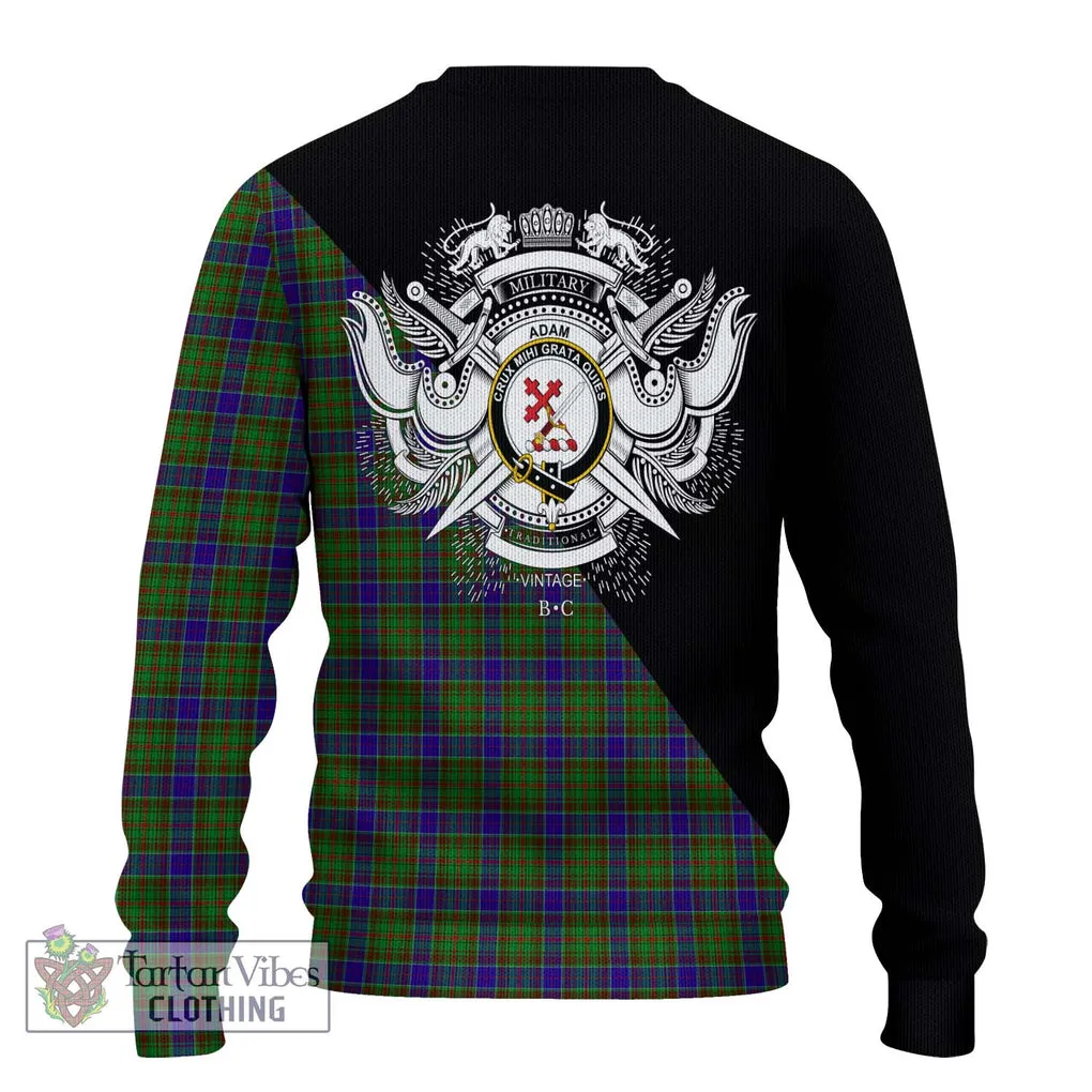 Adam Tartan Ugly Sweater with Family Crest and Military Logo Style