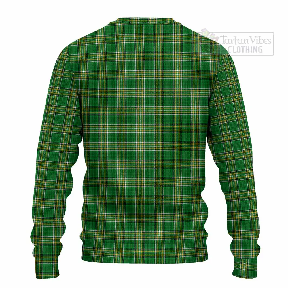 Agar Irish Clan Tartan Knitted Sweater with Coat of Arms