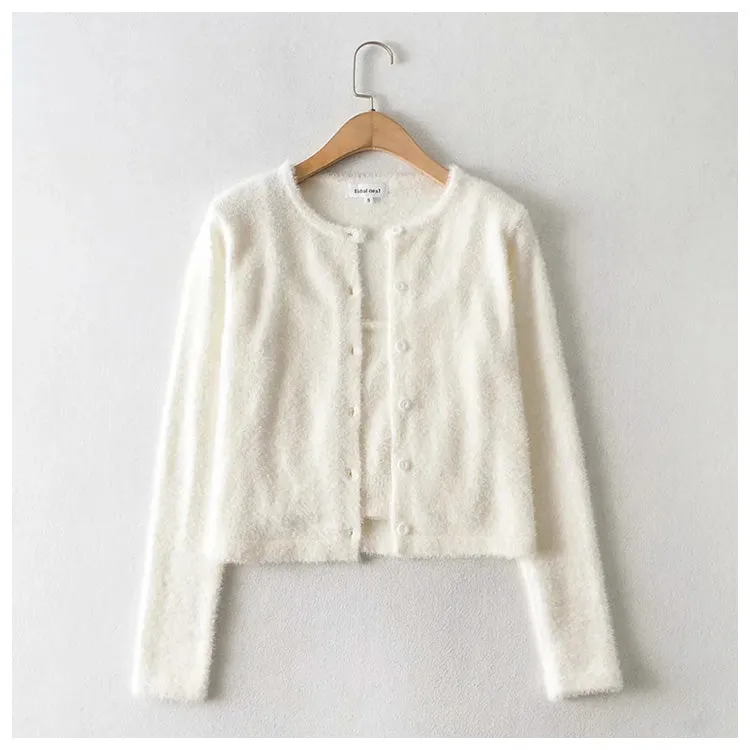 Aging sweet simple button solid color sweater cardigan  7210