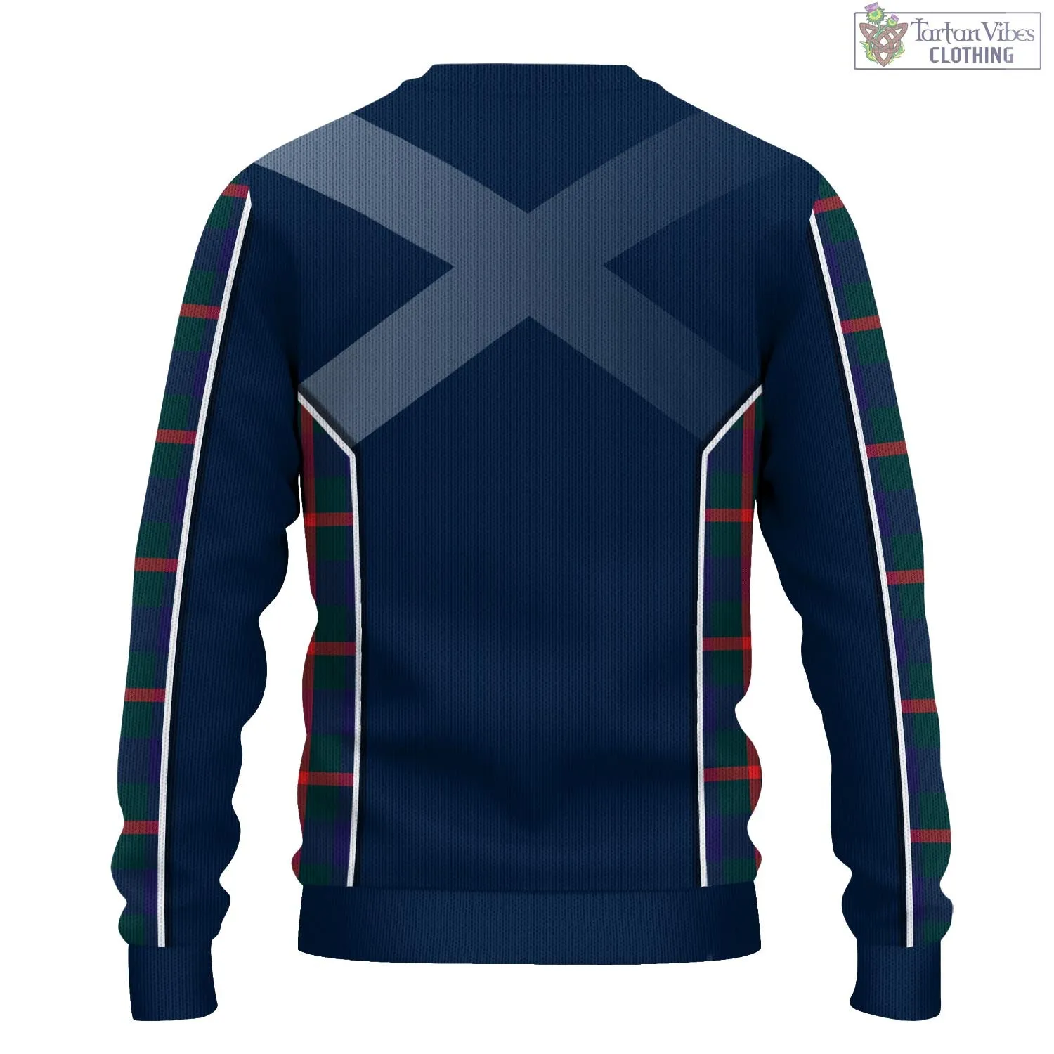 Agnew Tartan Knitted Sweatshirt with Family Crest and Scottish Thistle Vibes Sport Style