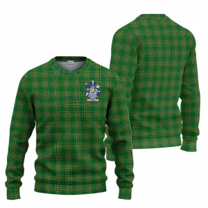 Aiken Irish Clan Tartan Knitted Sweater with Coat of Arms