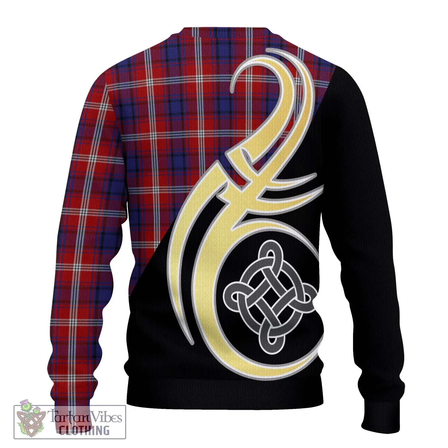 Ainslie Tartan Ugly Sweater with Family Crest and Celtic Symbol Style