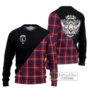 Ainslie Tartan Ugly Sweater with Family Crest and Military Logo Style