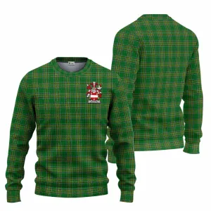 Alcock Irish Clan Tartan Knitted Sweater with Coat of Arms