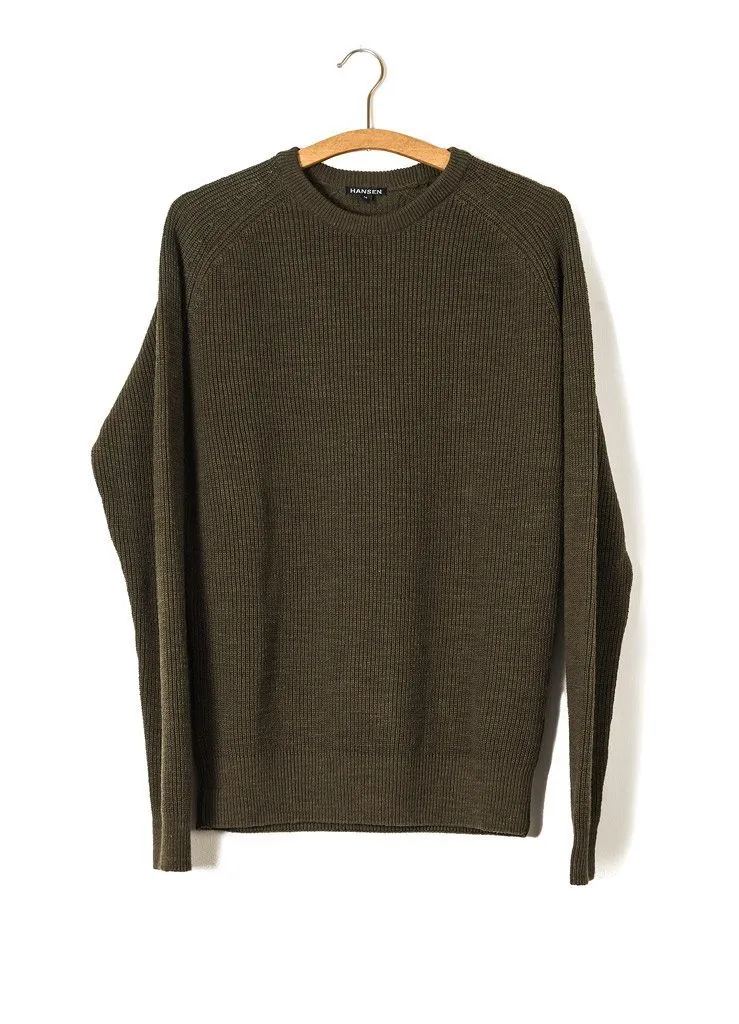 ALFRED | Knitted Basic Crewneck | Army