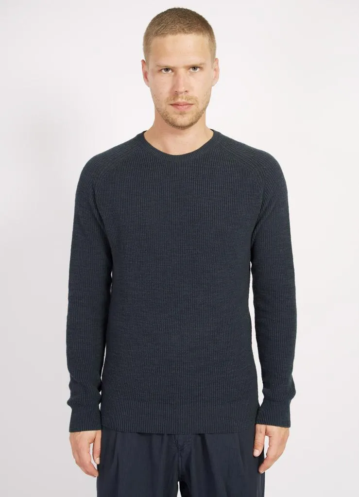 ALFRED | Knitted Basic Crewneck | Blue