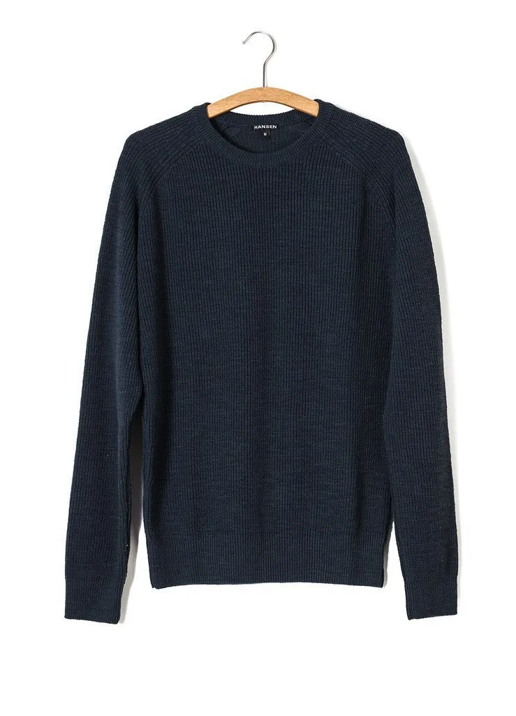 ALFRED | Knitted Basic Crewneck | Blue