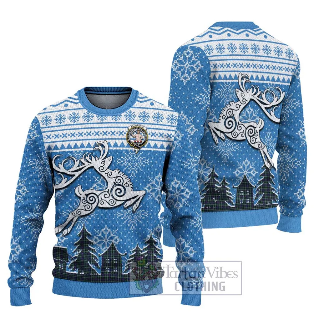 Allardice Clan Christmas Ugly Sweater with Tartan and Celtic Reindeer Style