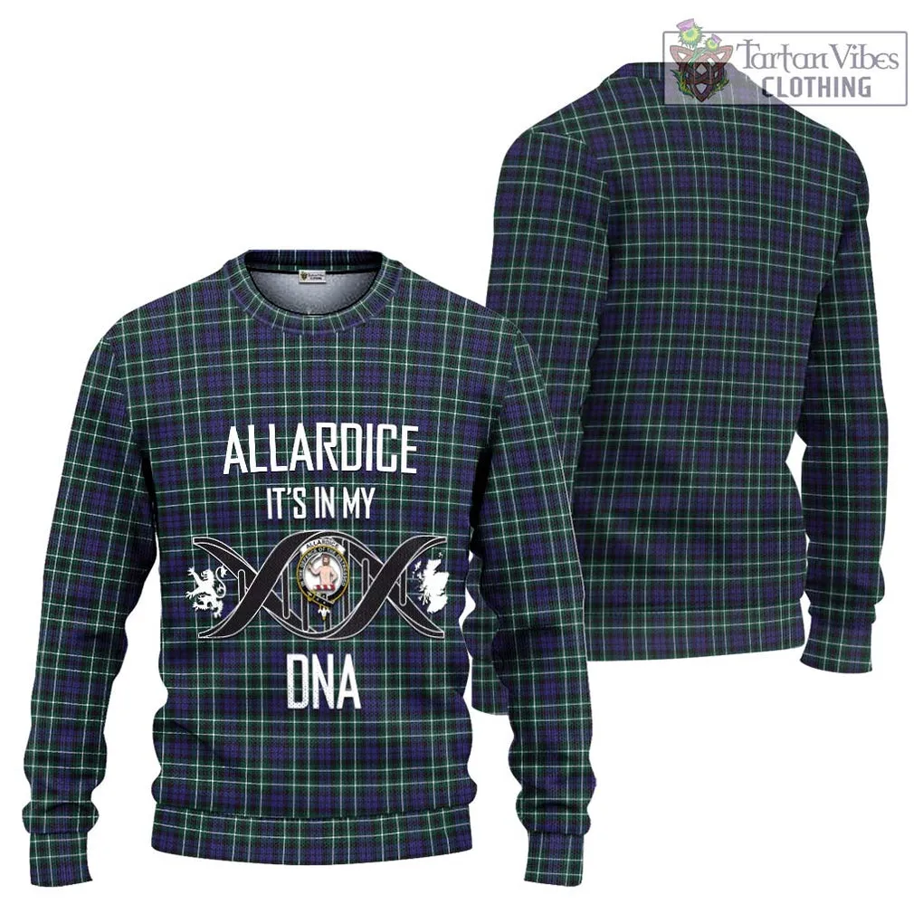 Allardice Tartan Ugly Sweater with Family Crest DNA In Me Style