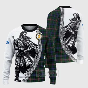 Allison Tartan Clan Crest Knitted Sweater with Highlander Warrior Celtic Style