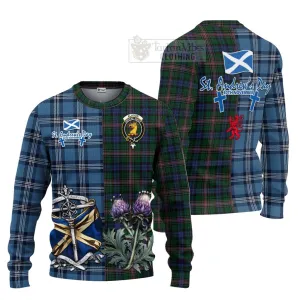 Allison Tartan Knitted Sweater Happy St. Andrew's Day Half Tartan Style