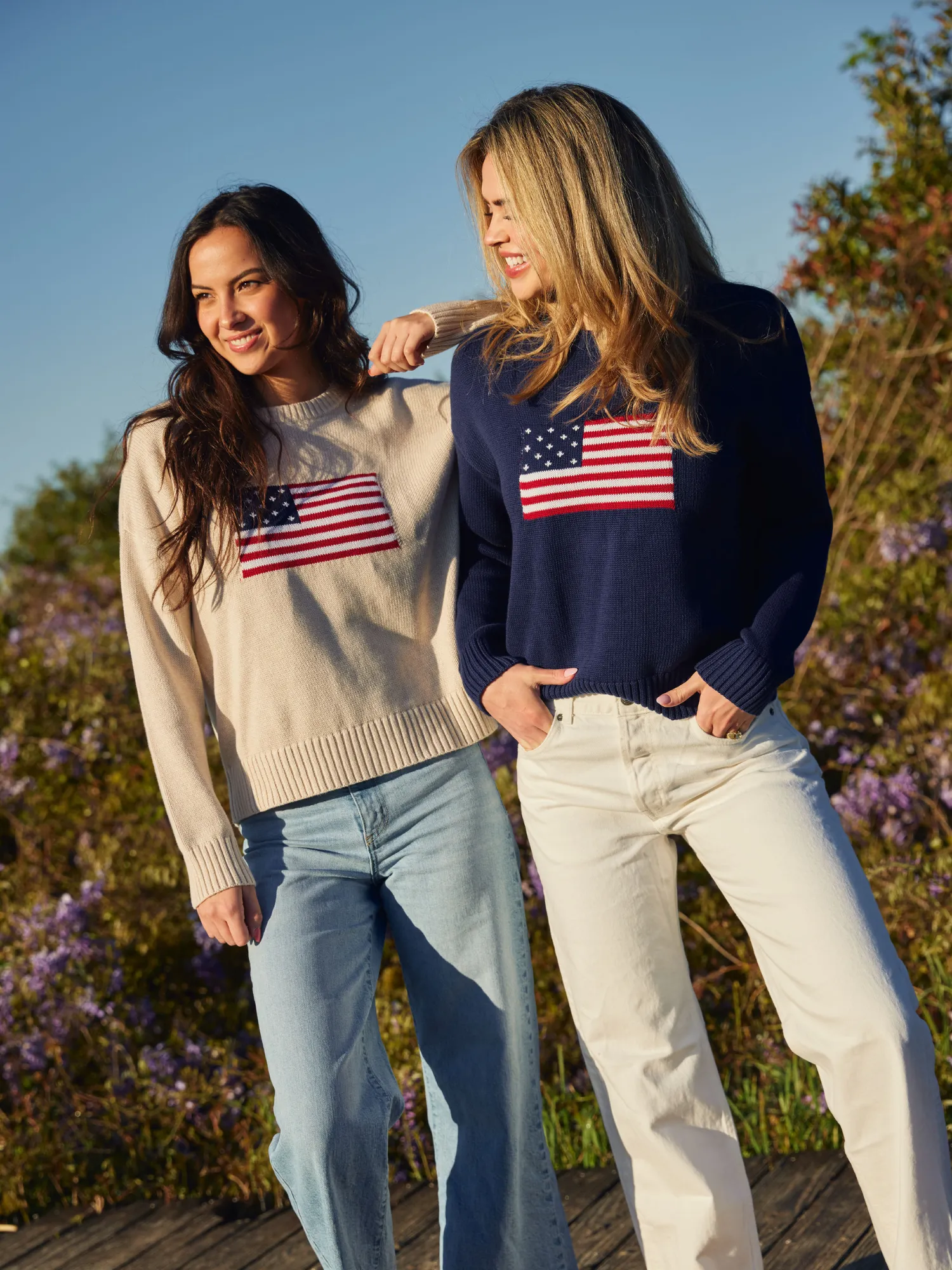 American Flag Sweater in Ivory