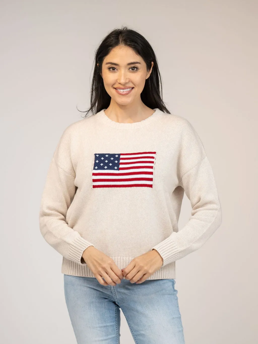 American Flag Sweater in Ivory