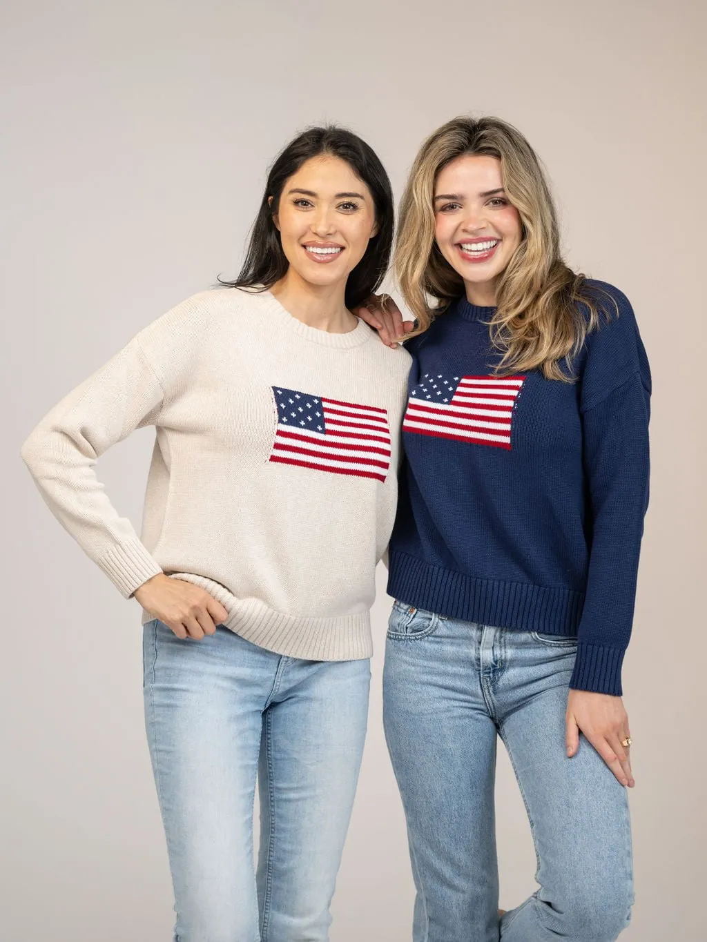 American Flag Sweater in Ivory