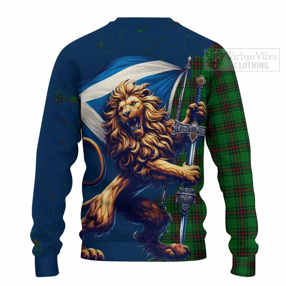 Anstruther Tartan Family Crest Knitted Sweater with Scottish Majestic Lion