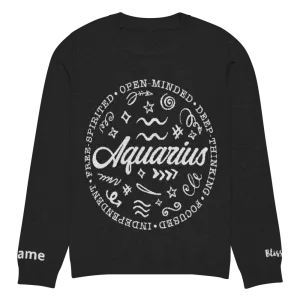 Aquarius Zodiac Personalized Knit Sweater