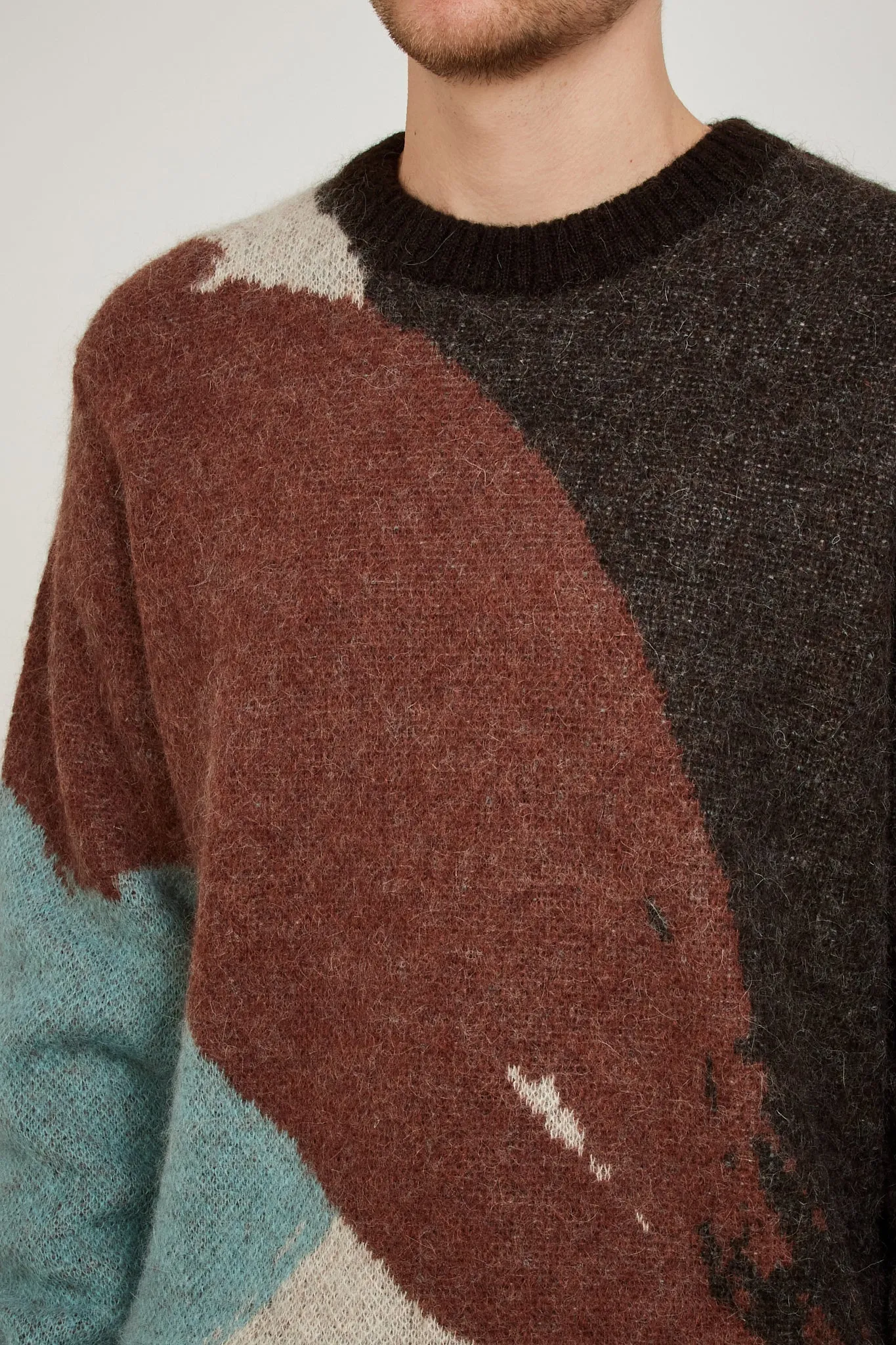 Arild Alpaca Mohair Jacquard Sweater Espresso