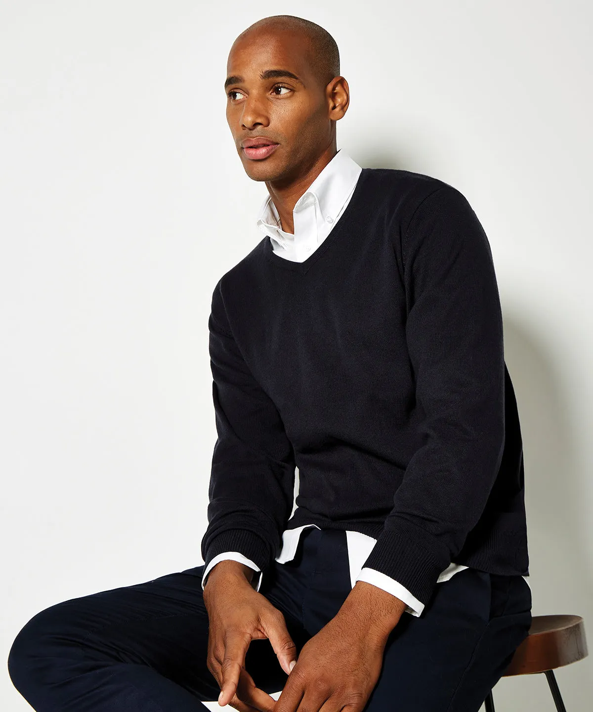 Arundel v-neck sweater long sleeve (classic fit) | Navy