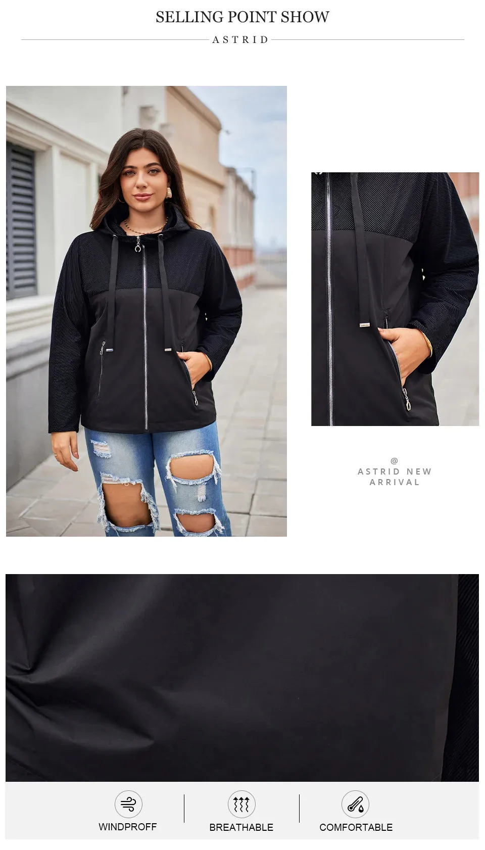 Astrid Windbreaker Hooded Outerwear Jacket