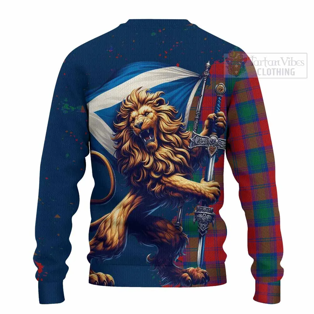 Auchinleck (Affleck) Tartan Family Crest Knitted Sweater with Scottish Majestic Lion