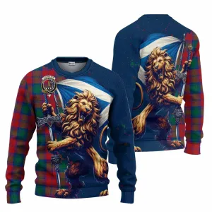 Auchinleck (Affleck) Tartan Family Crest Knitted Sweater with Scottish Majestic Lion