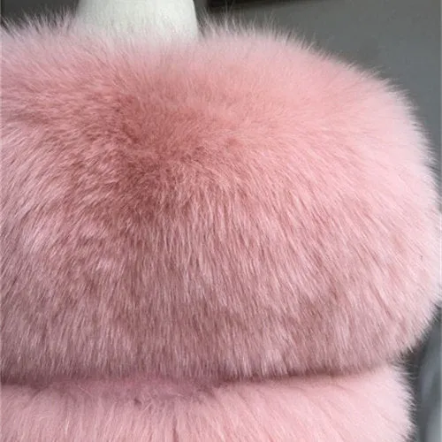 Autumn Winter Women Real Fox Fur Vest Female Genuine Fox Fur Coat Leather Jacket Warm Lady Gilet Natural Fox Fur Waistcoat