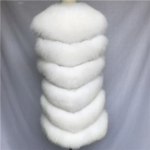 Autumn Winter Women Real Fox Fur Vest Female Genuine Fox Fur Coat Leather Jacket Warm Lady Gilet Natural Fox Fur Waistcoat