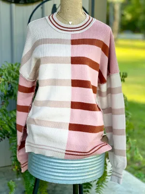 Avery Color Block Striped Sweater