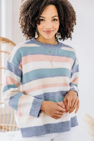 Back To Basics Blue Striped Sweater