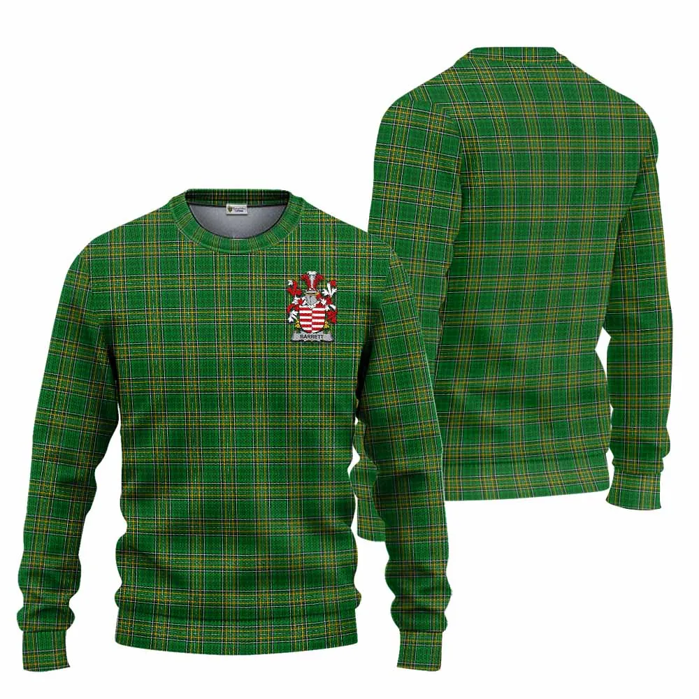 Barrett Irish Clan Tartan Knitted Sweater with Coat of Arms